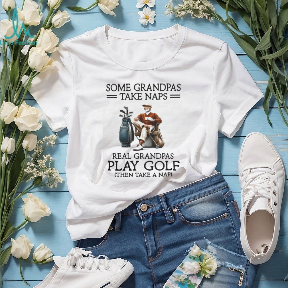 Grandpa Playing Golf Naps Retired Golfer Hobby T Shirt