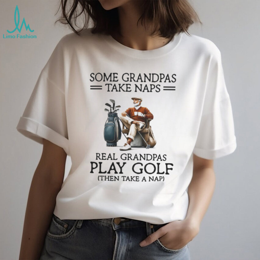 Grandpa Playing Golf Naps Retired Golfer Hobby T Shirt