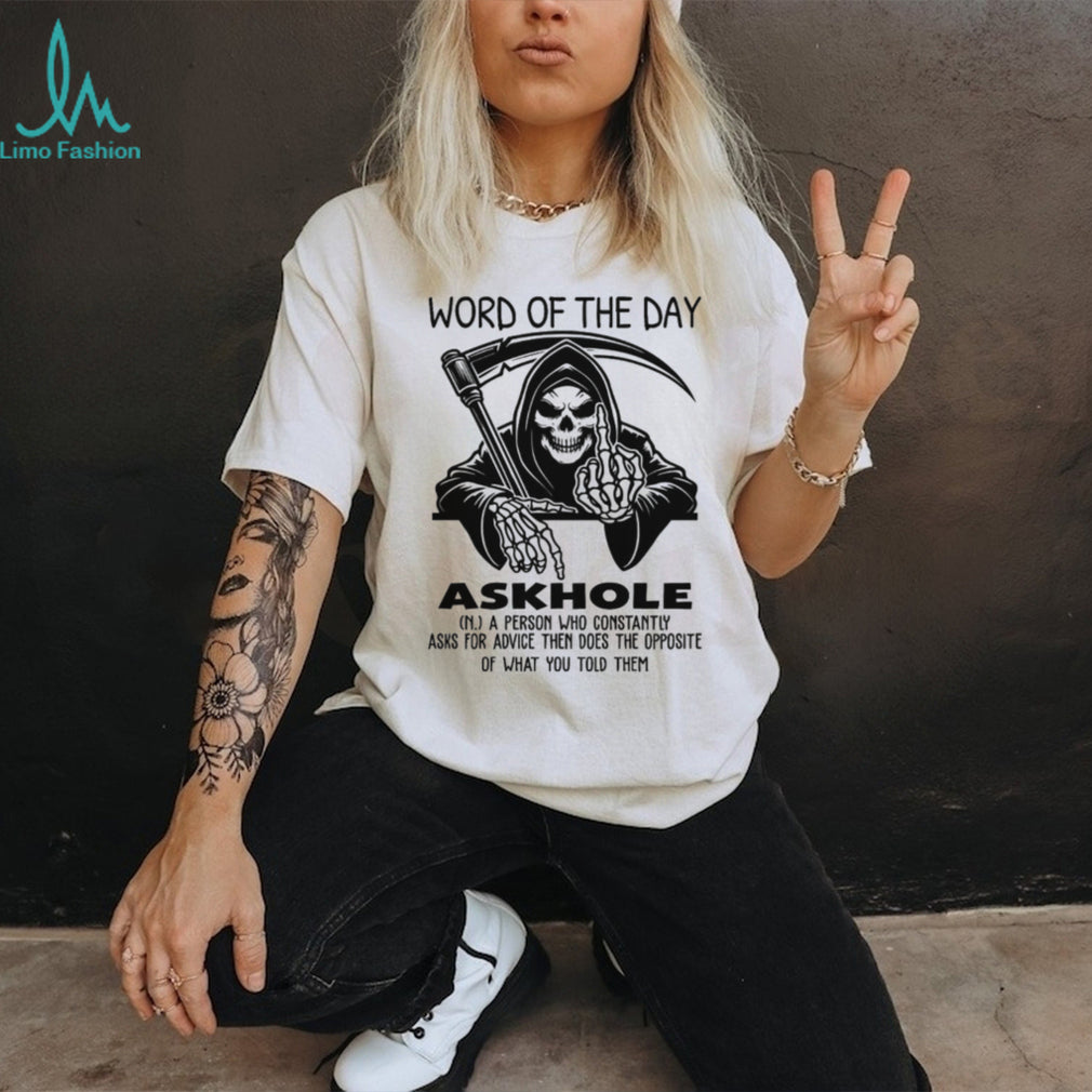 Grim Reaper “Askhole” Dictionary Definition Funny Graphic Tee