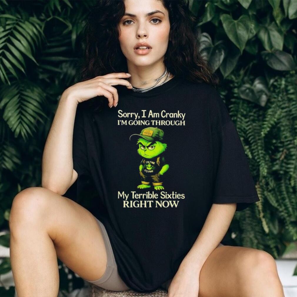 Grinch sorry I am cranky I’m going through my terrible sixties right now shirt