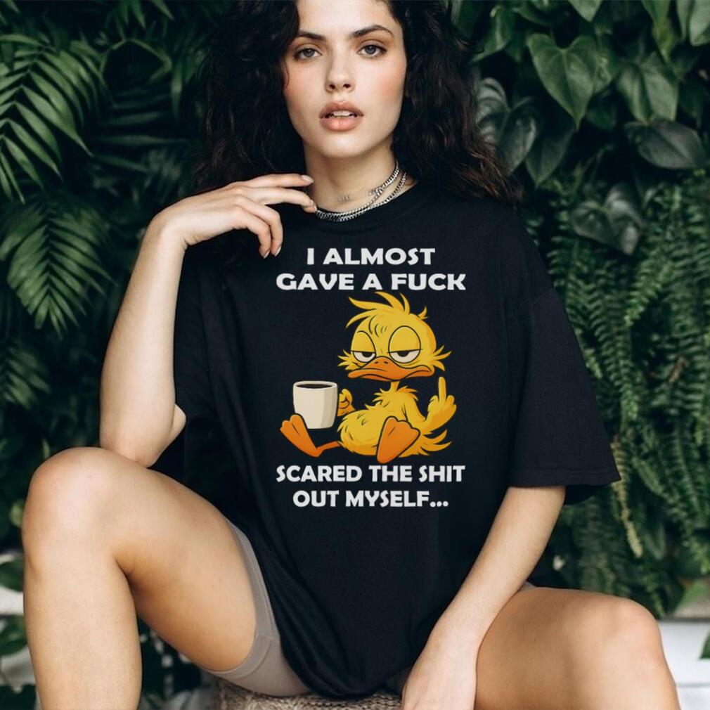 Grumpy Duck Drinking Coffee Sassy Humor Graphic T Shirt