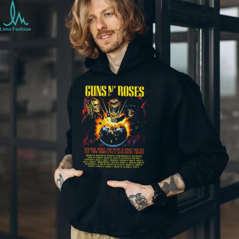 Guns N’ Roses World Tour Back Print Skeleton Band T Shirt