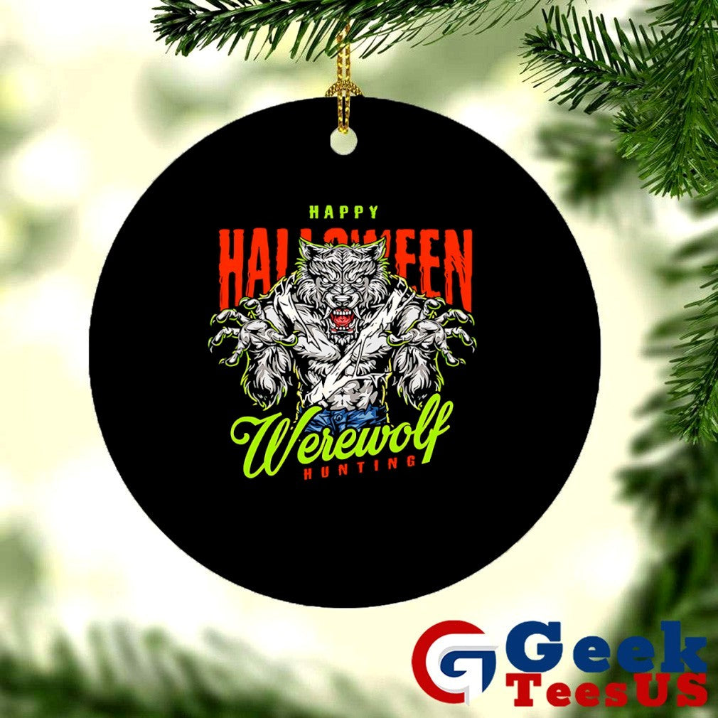 Happy Halloween Werewolf hunting shirt Unisex , , , Long Sleeve Tee