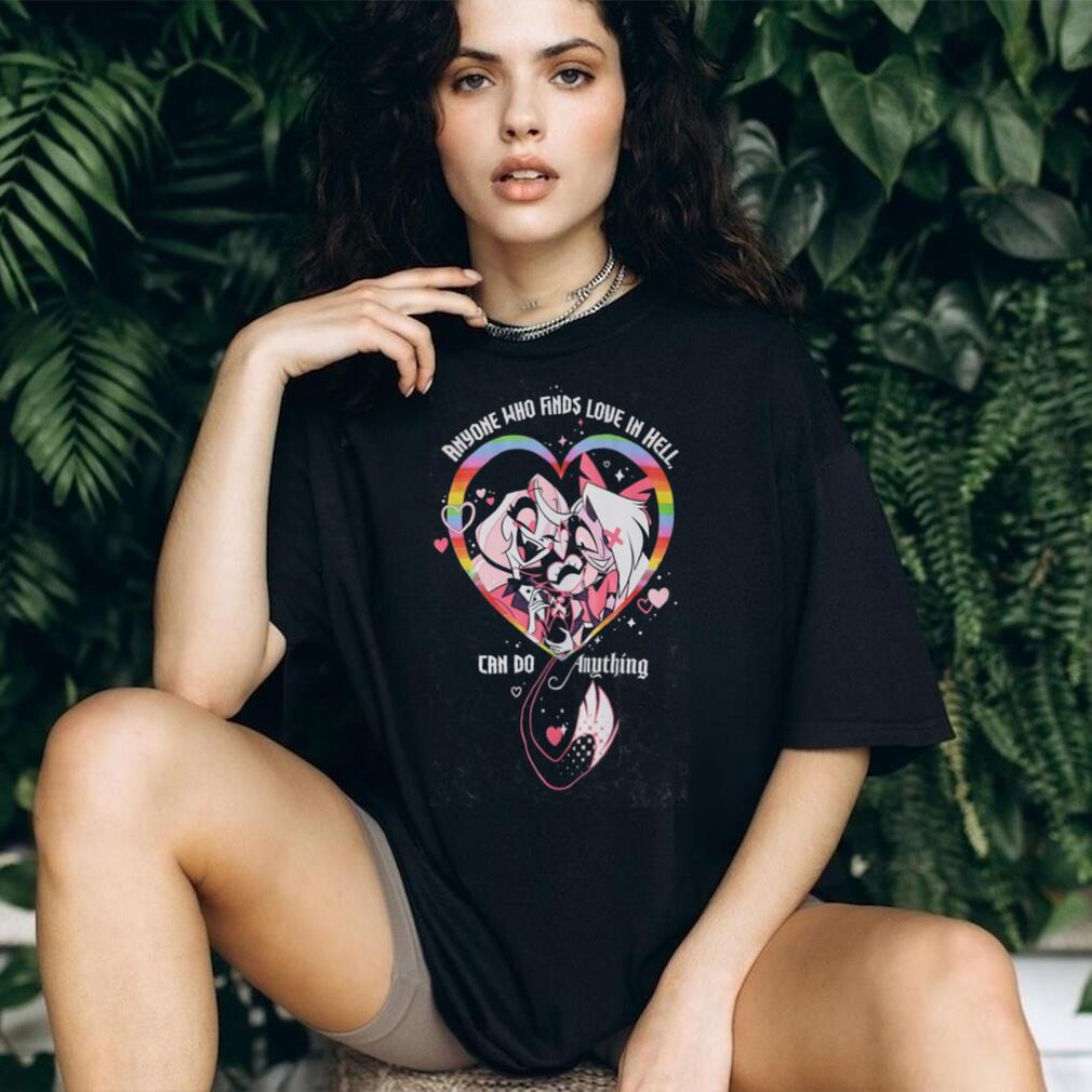 Hazbin Hotel Love In Hell Rainbow Heart Quote Graphic T Shirt
