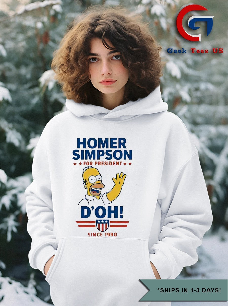 Homer for President D’Oh since 1990 shirt Unisex , , , Long Sleeve Tee