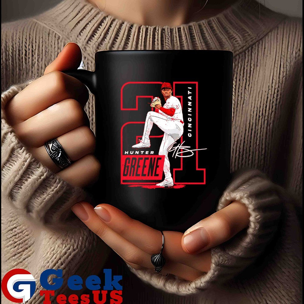Hunter Greene No.21 Cincinnati Reds Baseball signature shirt Unisex , , , Long Sleeve Tee