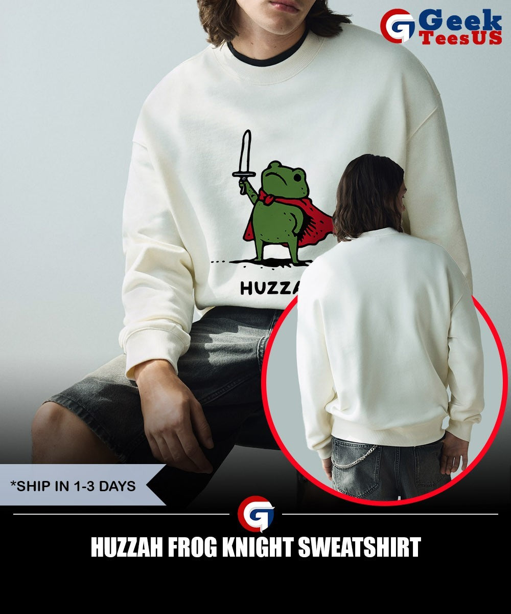 Huzzah frog knight shirt Unisex , , , Long Sleeve Tee