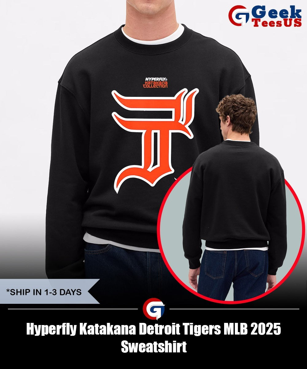 Hyperfly Katakana Detroit Tigers MLB 2025 shirt Unisex , , , Long Sleeve Tee
