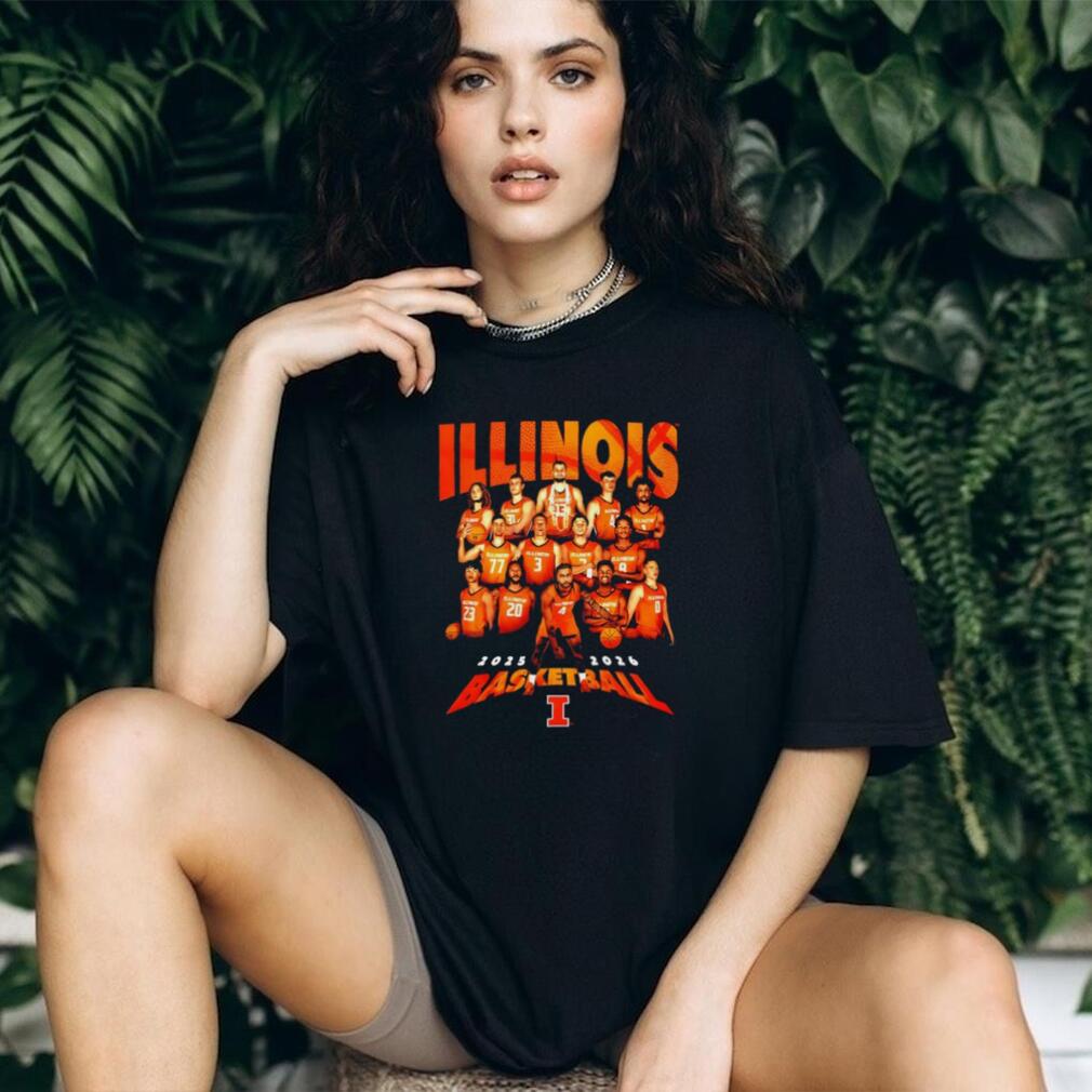 Illinois Fighting Illini 2025 2026 Basketball Team Roster T Shirt