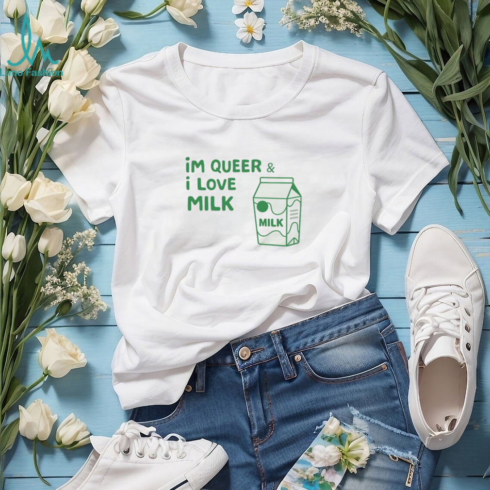 I’m Queer and I Love Milk Funny Cartoon Carton T Shirt