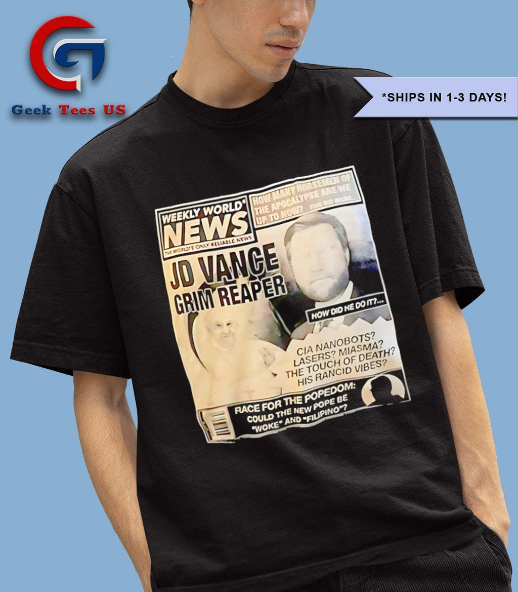 JD Vance grim reaper race for the popedom shirt Unisex , , , Long Sleeve Tee