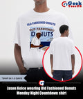 Jason Kelce wearing Old Fashioned Donuts Monday Night Countdown shirt Unisex , , , Long Sleeve Tee
