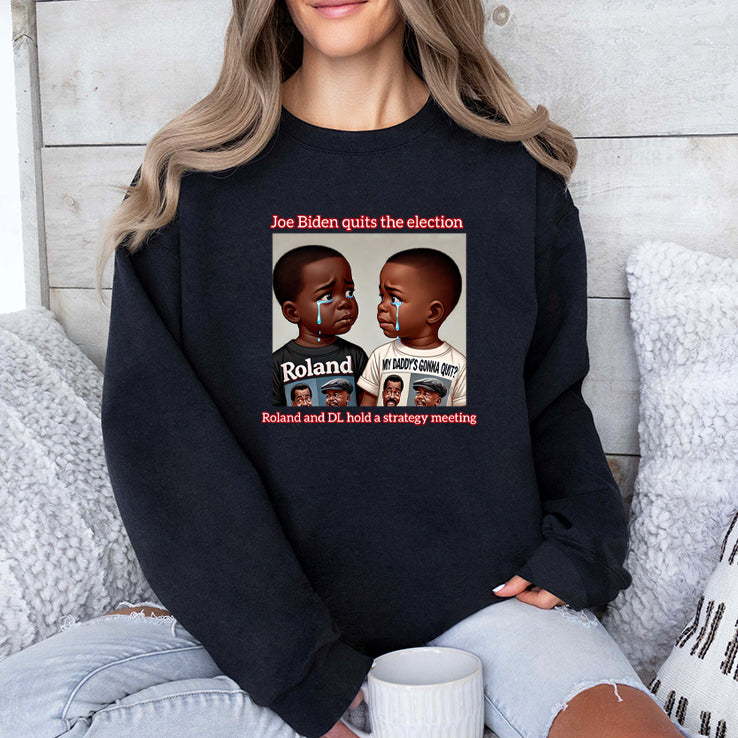 Joe Biden Quits The Election Roland And DL Hold A Strategy Meeting Shirt