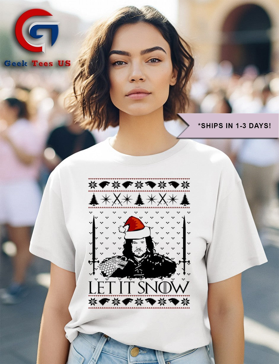 Jon snow let it snow ugly Christmas shirt Unisex , , , Long Sleeve Tee