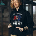 Just A Deadhead Who Loves Hockey USA Flag Dancing Bears T Shirt