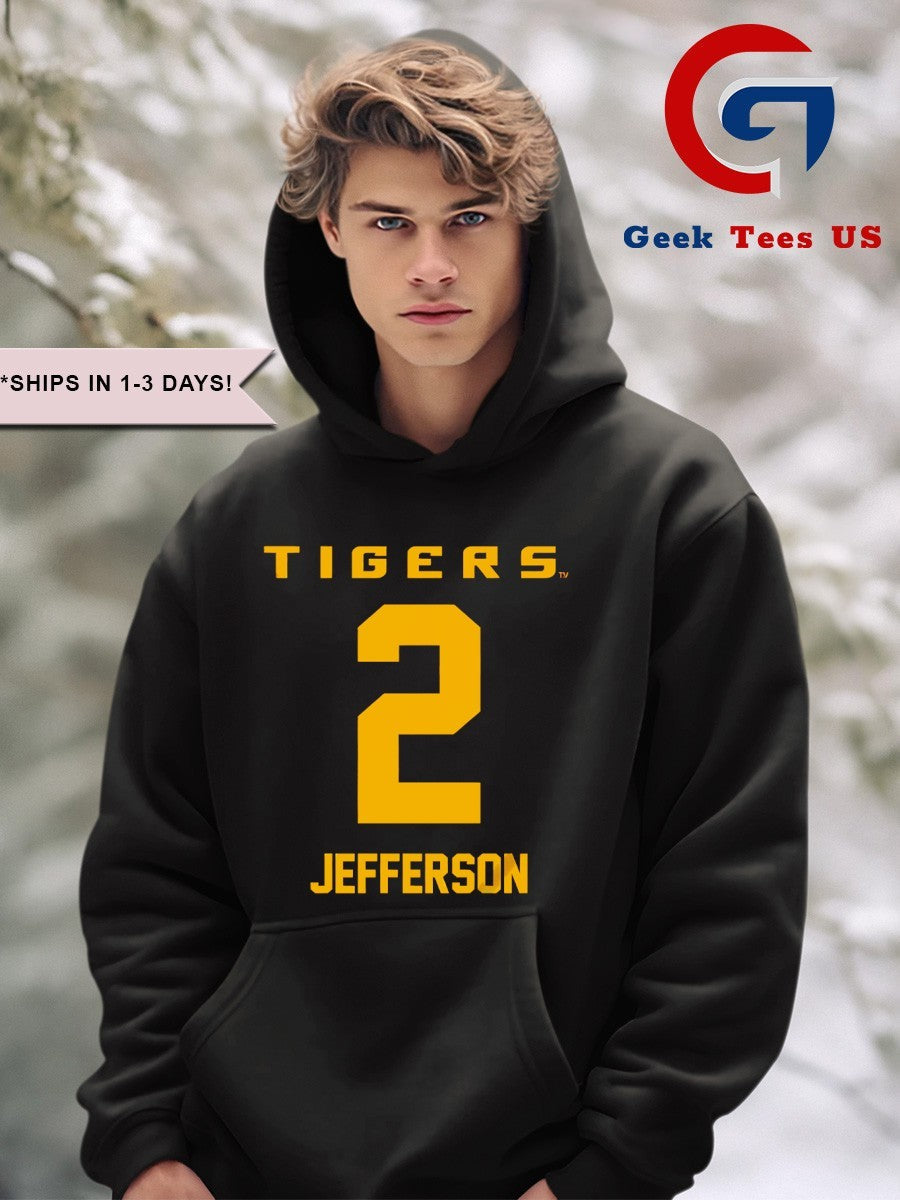 Justin Jefferson 2 LSU Football shirt Unisex , , , Long Sleeve Tee