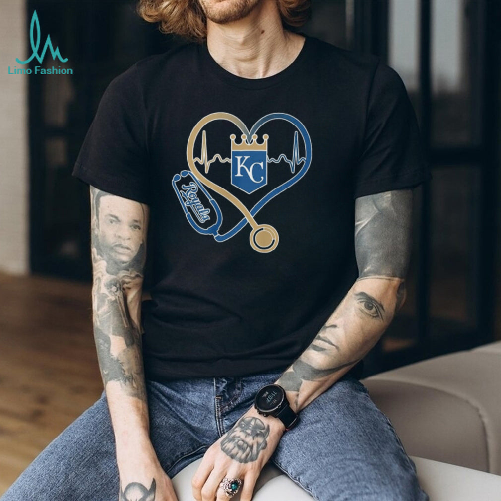 Kansas City Royals Stethoscope Heartbeat Nurse & Medical Fan T Shirt