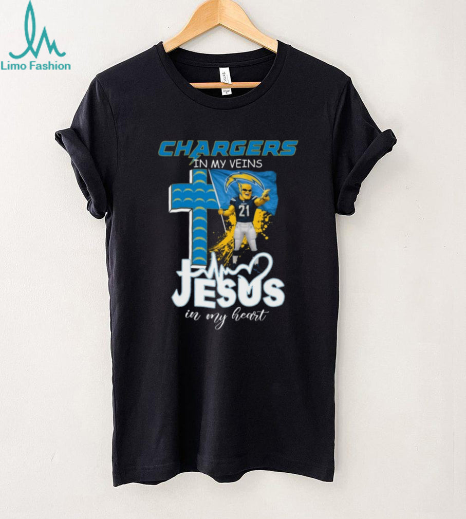 LA Chargers In My Veins Jesus In My Heart Christian Fan Coffee T Shirt