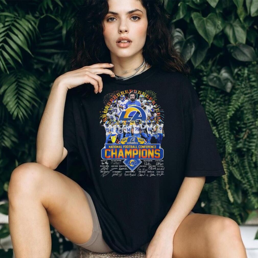 LA Rams 2025 2026 NFC Champions Signed Team Roster Fan T Shirt