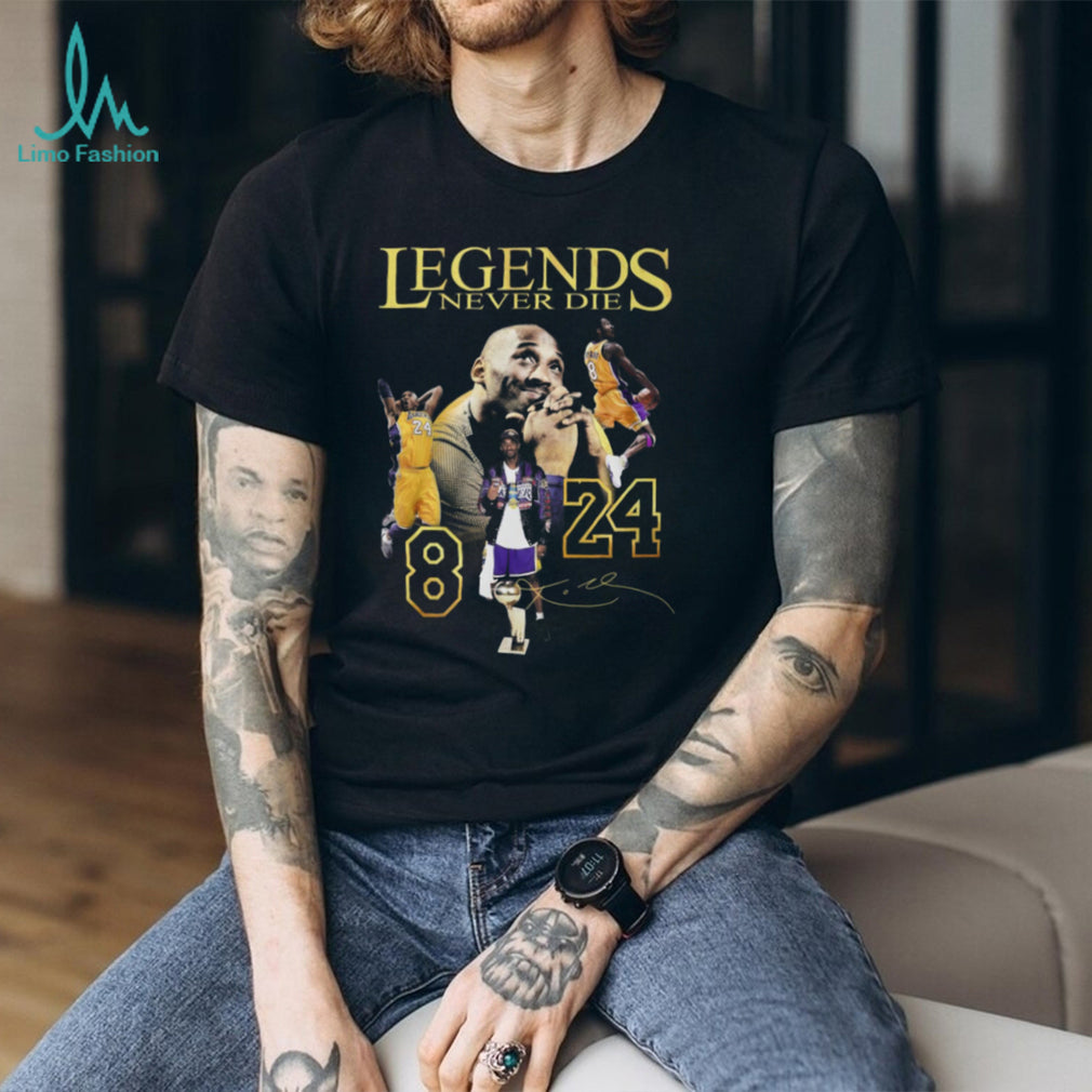 Legends Never Die Kobe Bryant 8 24 Mamba Mentality Gold Graphic Tee