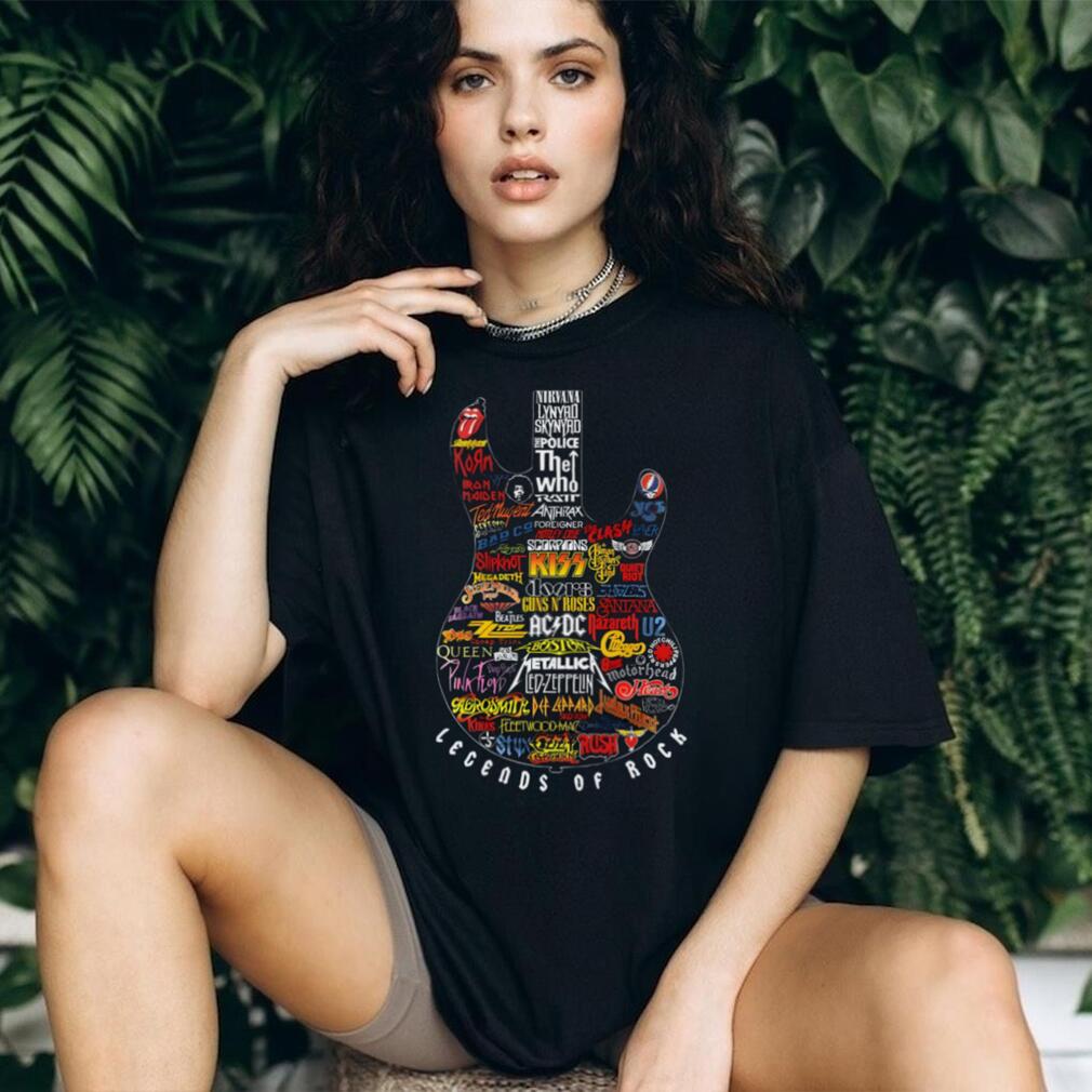 Legends of Rock Guitar Collage Heavy Metal & Classic Rock Band T Shirt