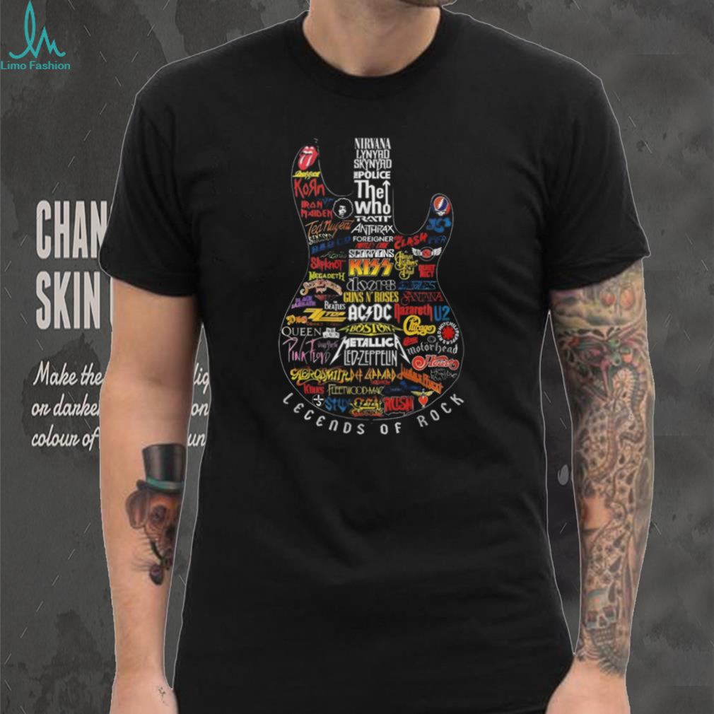 Legends of Rock Guitar Logo Mashup Heavy Metal Band T Shirt