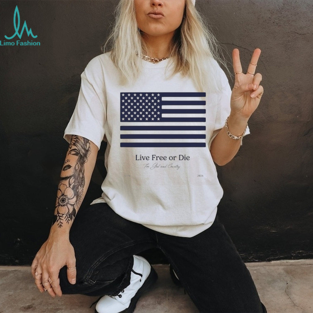 Live Free Or Die For God and Country 1776 2026 USA Flag T Shirt