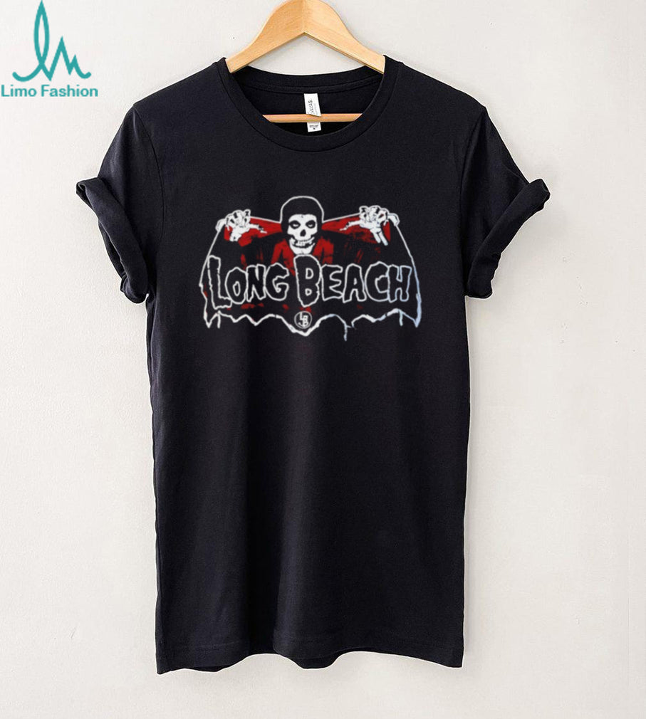 Long Beach Misfits Fiend Skull Punk Rock Style Black T Shirt