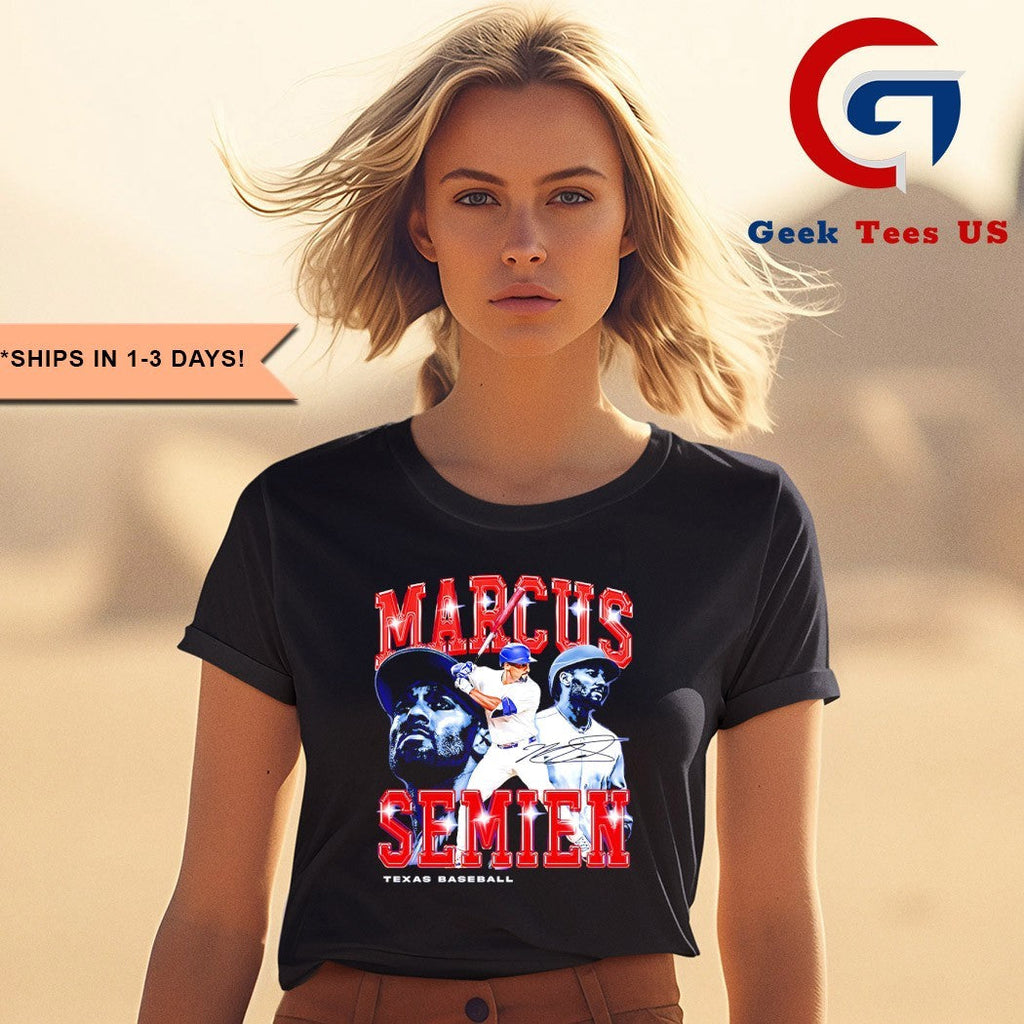 Marcus Semien Texas Rangers baseball flair signature retro shirt Unisex , , , Long Sleeve Tee