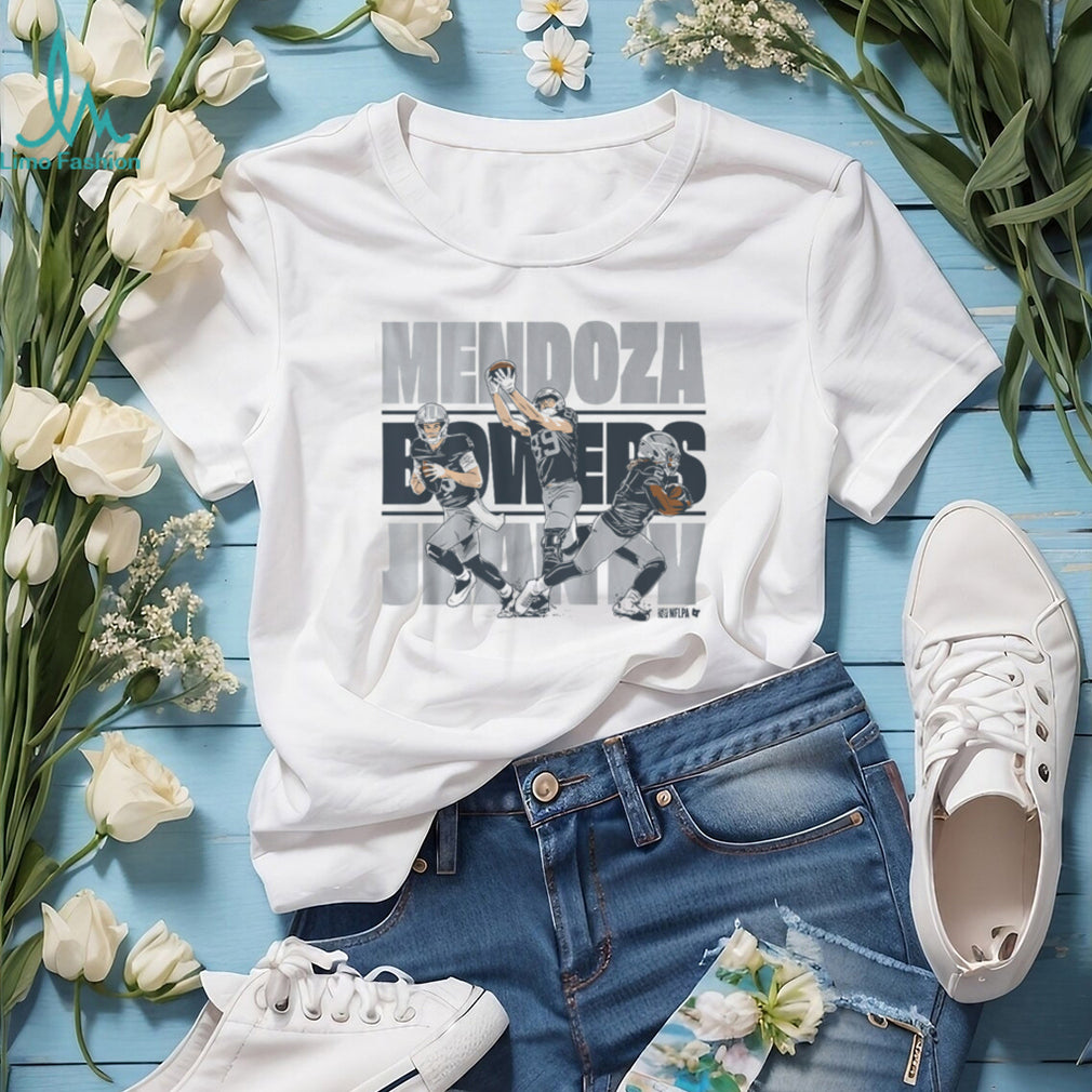 Mendoza Bowers Jimmy Football Trio Action Shot Sports Fans Vintage T Shirt