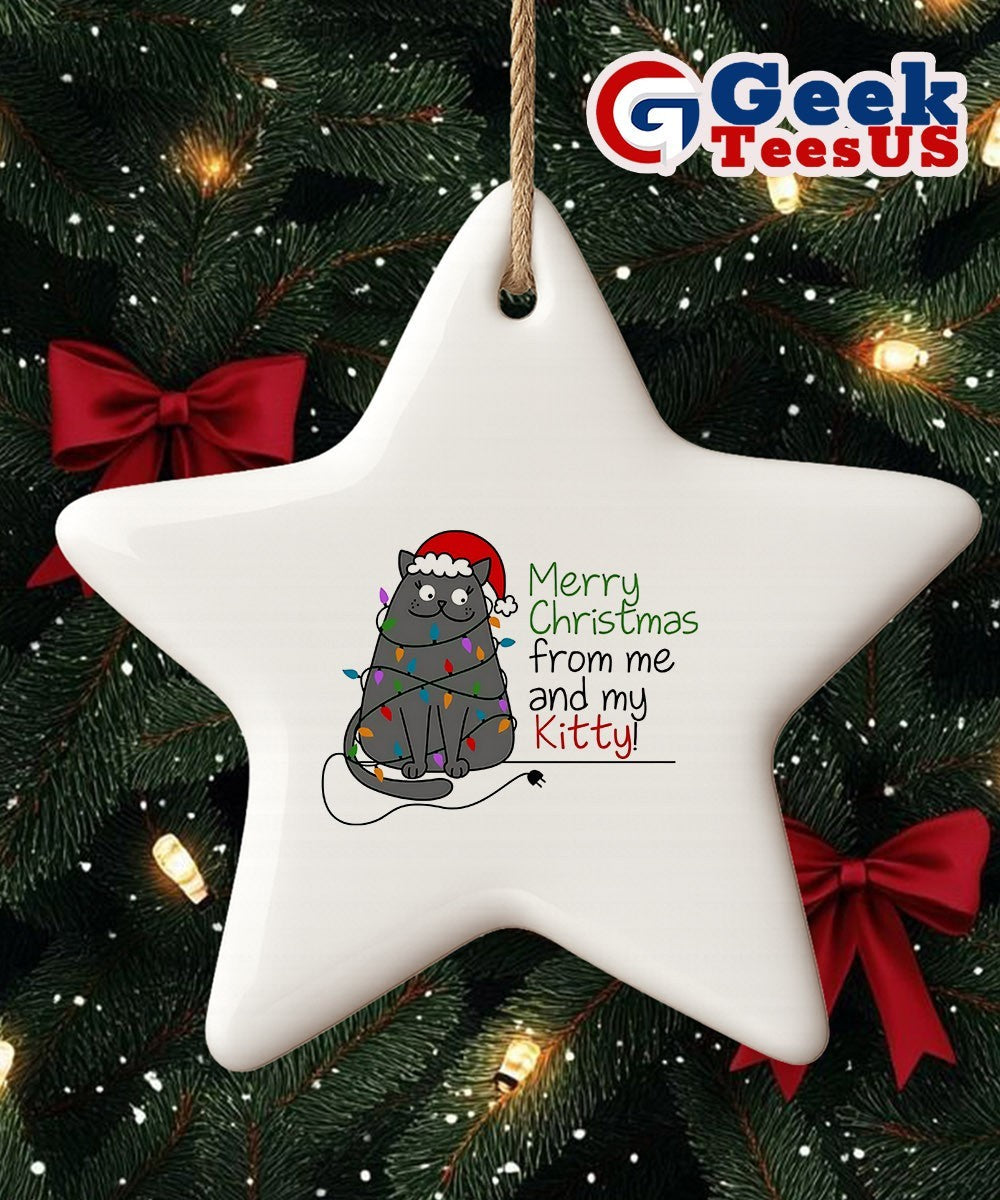 Merry Christmas from my Kitty funny Ornament Unisex , , , Long Sleeve Tee