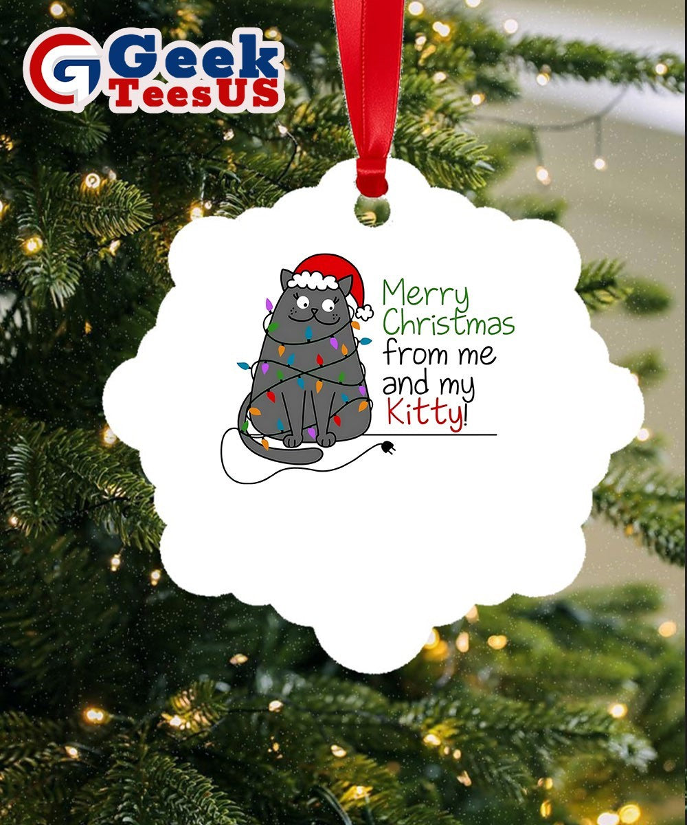 Merry Christmas from my Kitty funny Ornament Unisex , , , Long Sleeve Tee