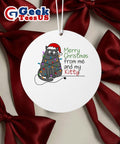 Merry Christmas from my Kitty funny Ornament Unisex , , , Long Sleeve Tee