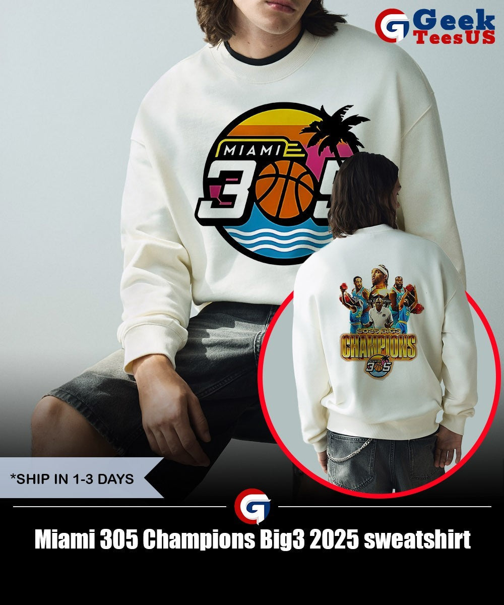 Miami 305 Champions Big3 2025 shirt Unisex , , , Long Sleeve Tee