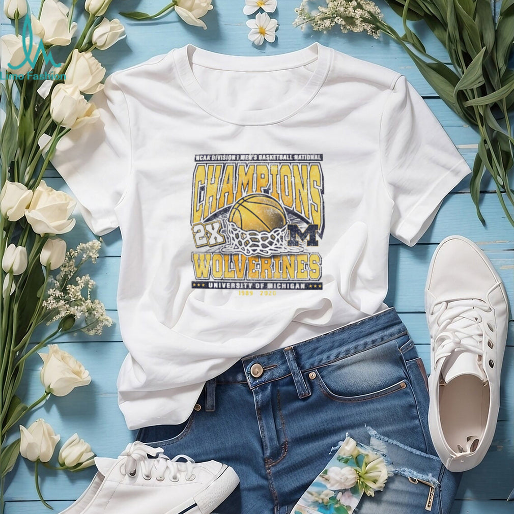Michigan Wolverines 2X National Champions 1989 2026 Vintage Basketball T Shirt