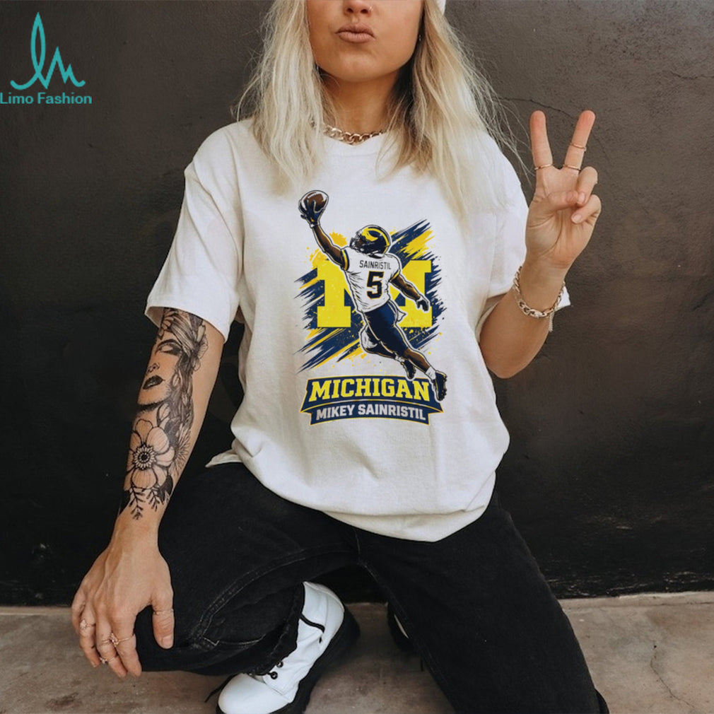 Mikey Sainristil Michigan Football Star Athlete Graphic T Shirt
