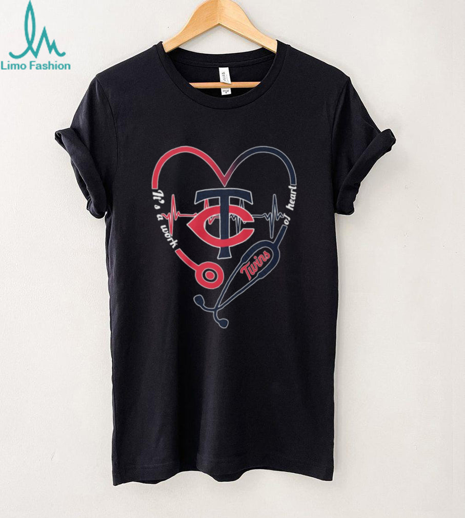 Minnesota Twins Baseball Nurse T Shirt It’s A Work Of Heart Stethoscope T Shirt
