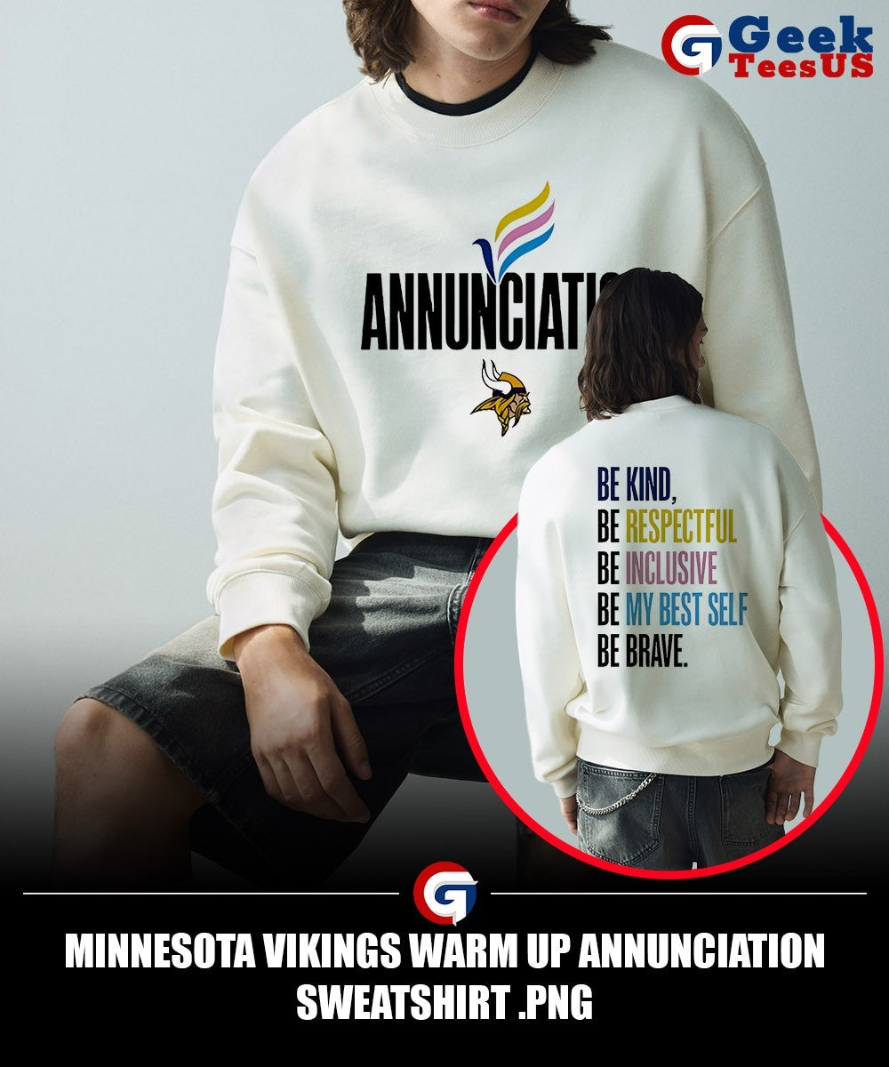 Minnesota Vikings Warm Up Annunciation shirt Unisex , , , Long Sleeve Tee
