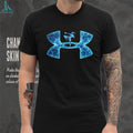 Muay Thai Kickboxer Blue Crystal Logo Graphic T Shirt