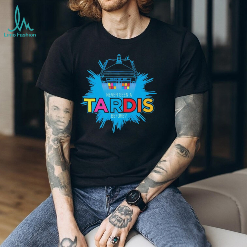 Never Seen A TARDIS Before Retro Sci Fi Police Box T Shirt