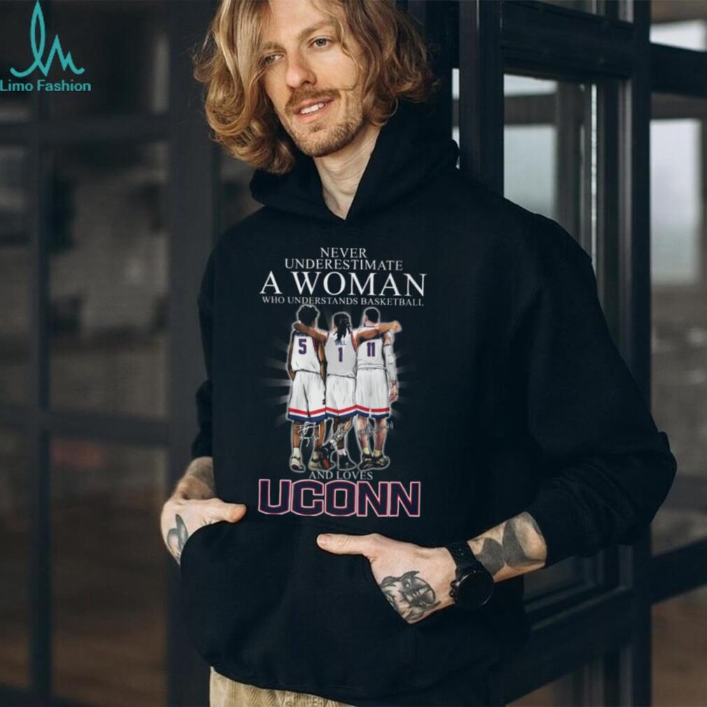 Never Underestimate A Woman Who Understands Basketball And Loves UConn T Shirt
