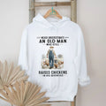 Never Underestimate An Old Man Who Still Raises Chickens Retro Farmer Poultry Men Shirt