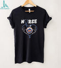 New York Mets Baseball Nurse Heart Stethoscope Medical Worker Orange T Shirt