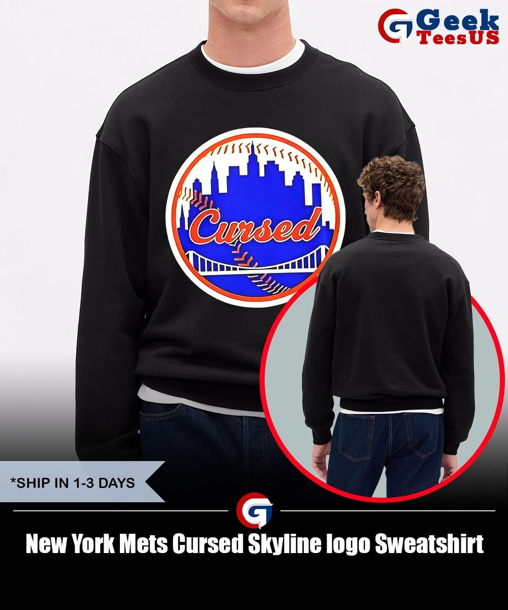 New York Mets Cursed Skyline logo shirt Unisex , , , Long Sleeve Tee