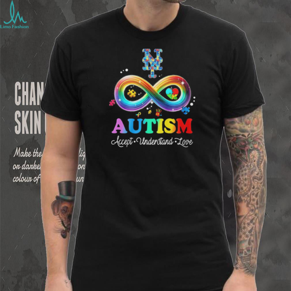 New York Mets NY Autism Awareness Accept Understand Love Rainbow T Shirt