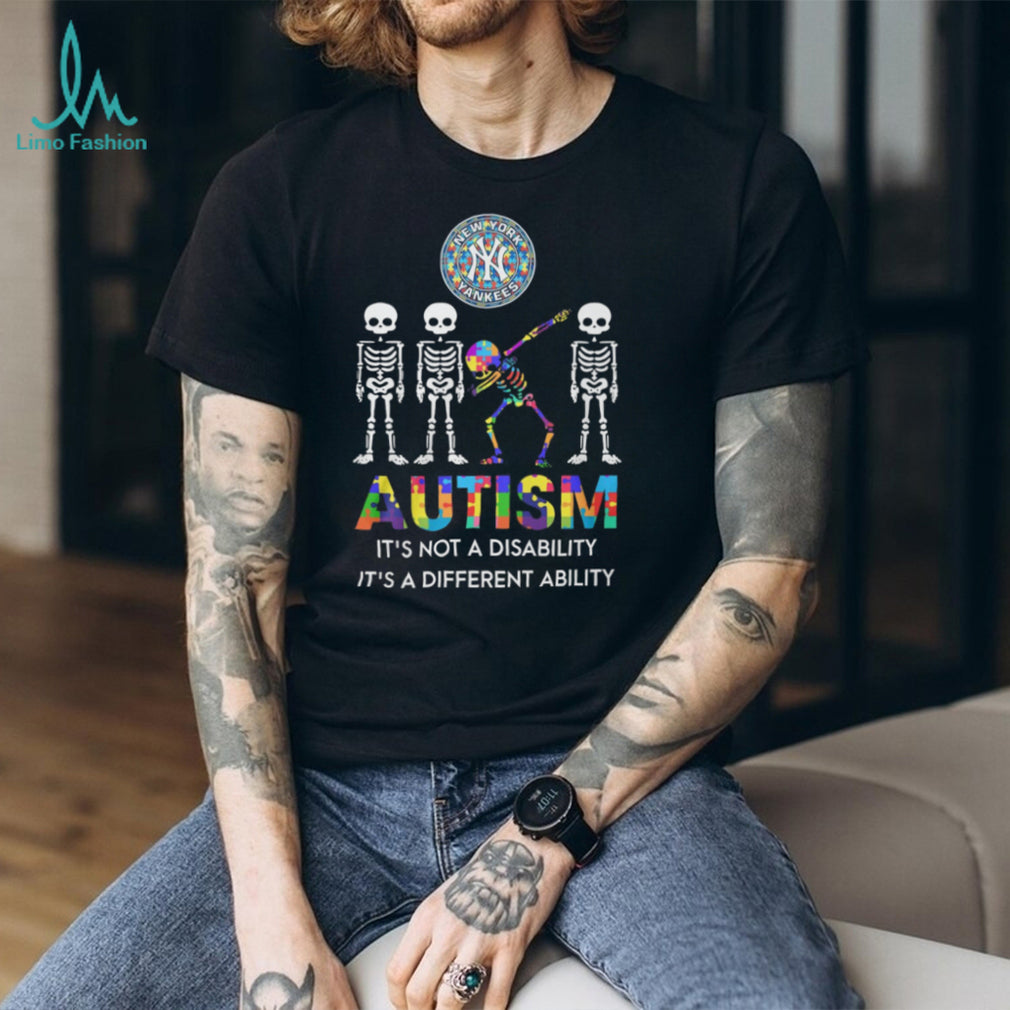 New York Yankees Autism Awareness Skeletons Different Ability T Shirt
