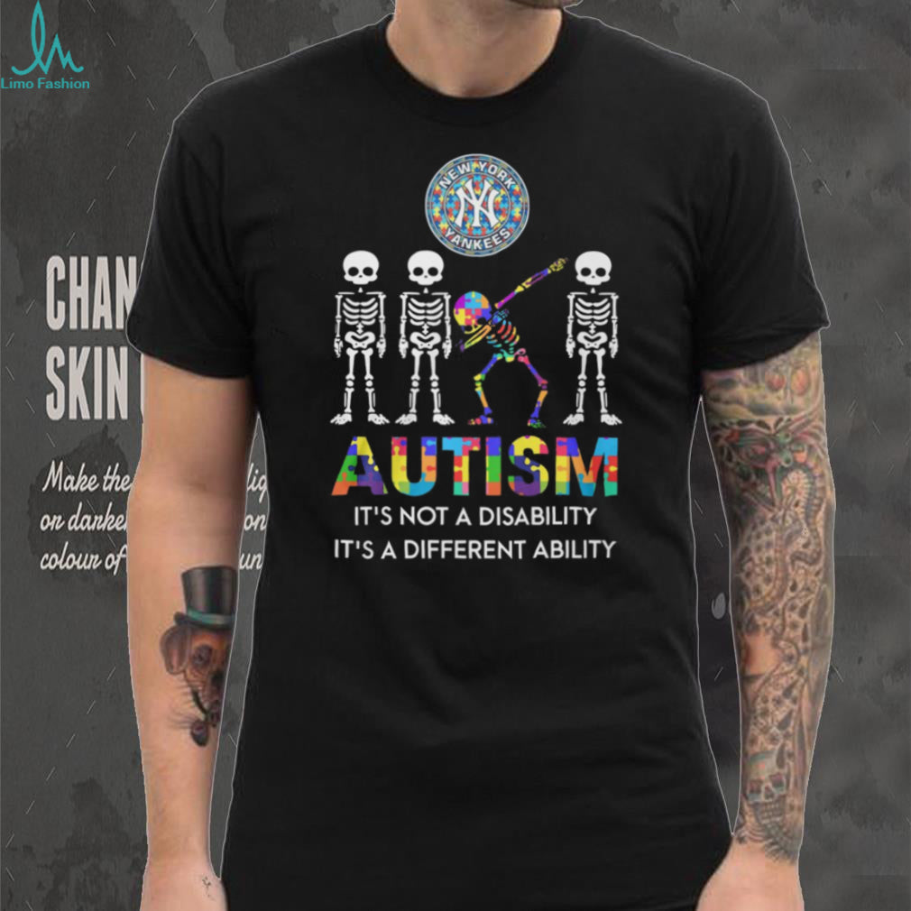 New York Yankees Autism Awareness Skeletons Different Ability T Shirt