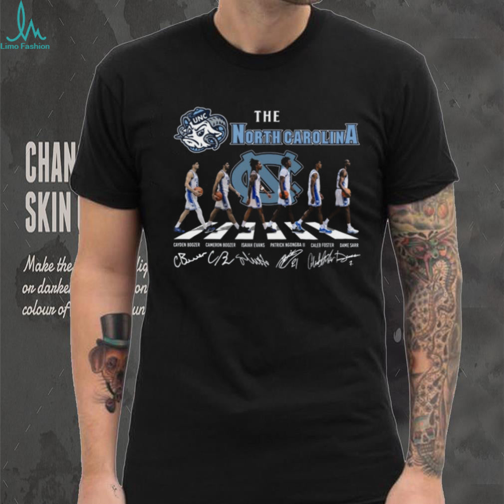 North Carolina Tar Heels Abbey Road Basketball Players Signature T Shirt