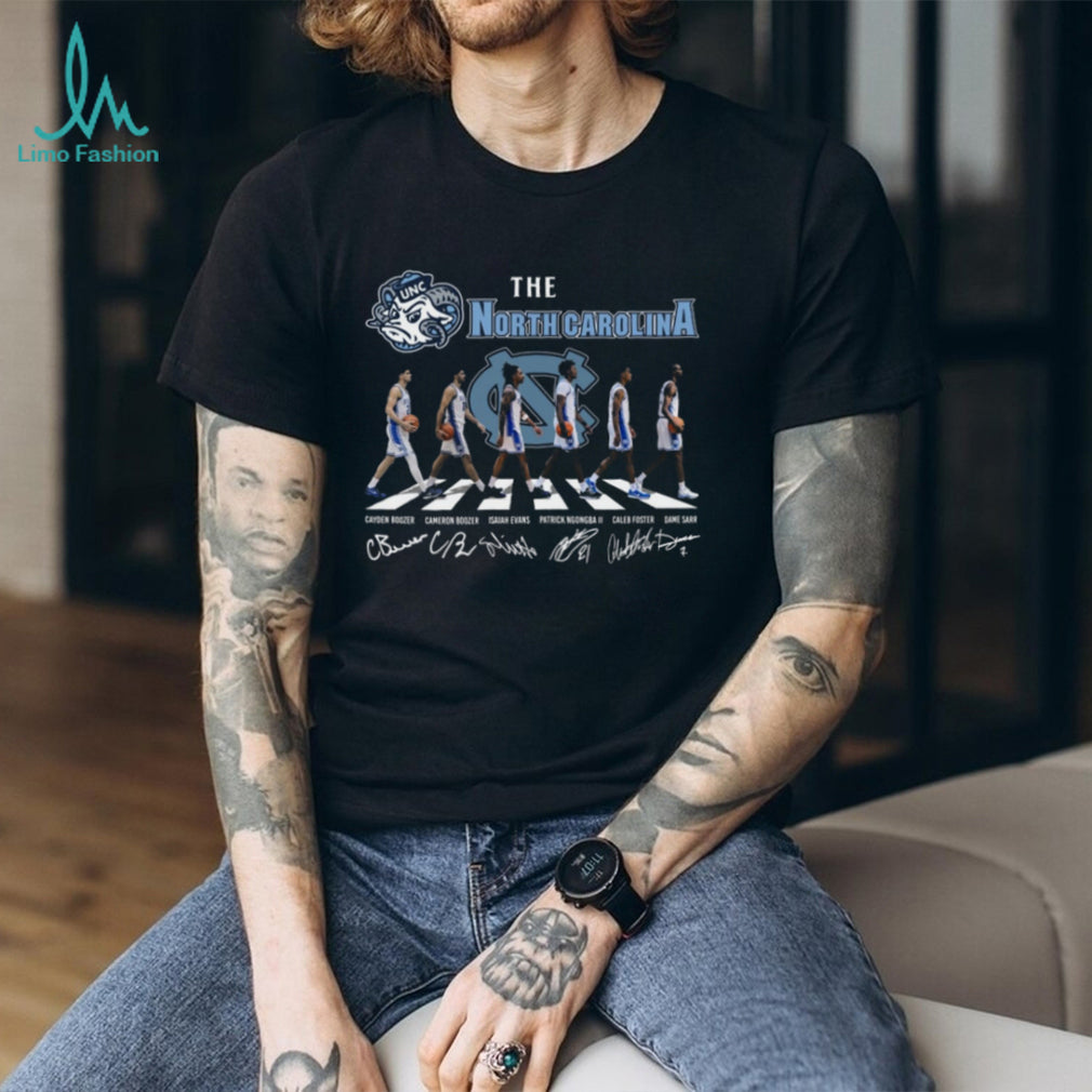 North Carolina Tar Heels Abbey Road Basketball Players Signature T Shirt