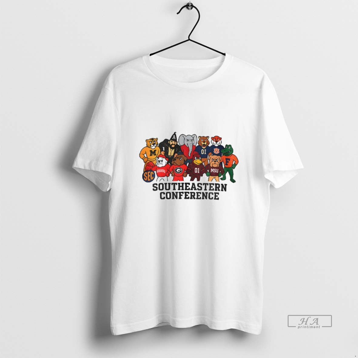 Official Sec Team Spirit Modern Southeastern Conference Mascot T-Shirts